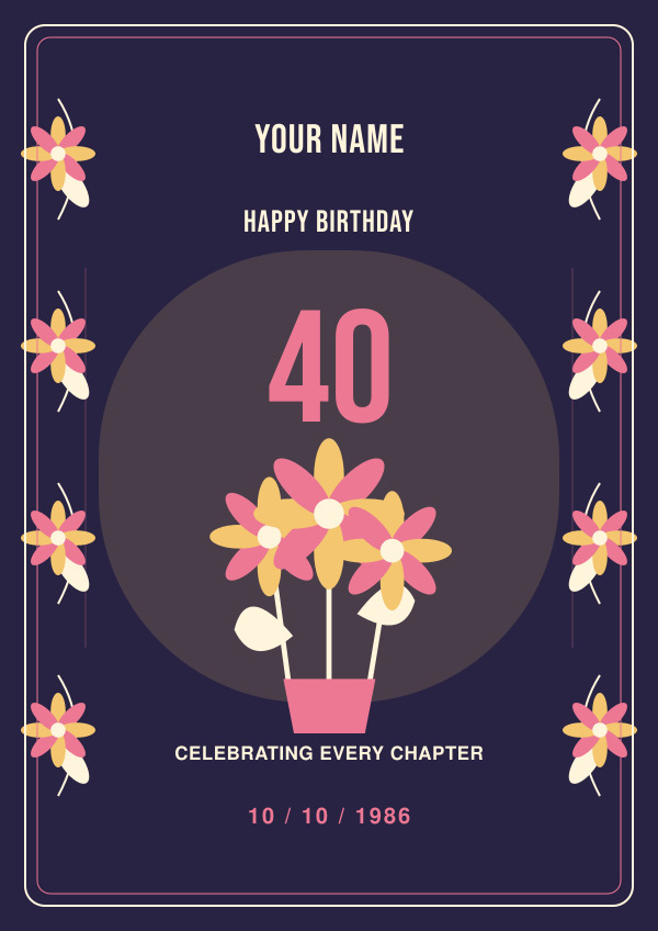 Botanical Birthday — for him — Birthday art