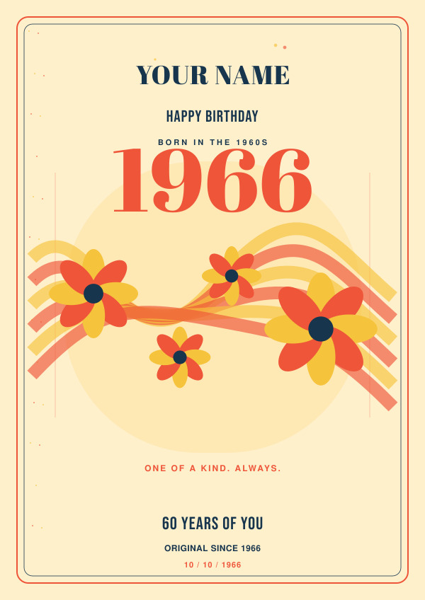 Born in the 1960s — for her — Retro birthdays