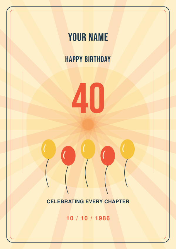Sunburst Birthday — for him — Birthday art