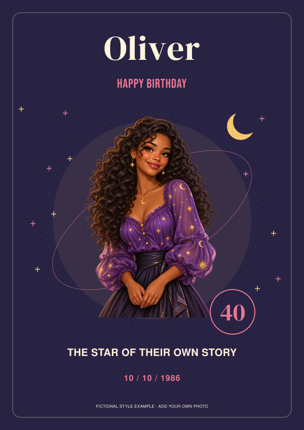 Celestial Character Birthday — for him — Photo character prints