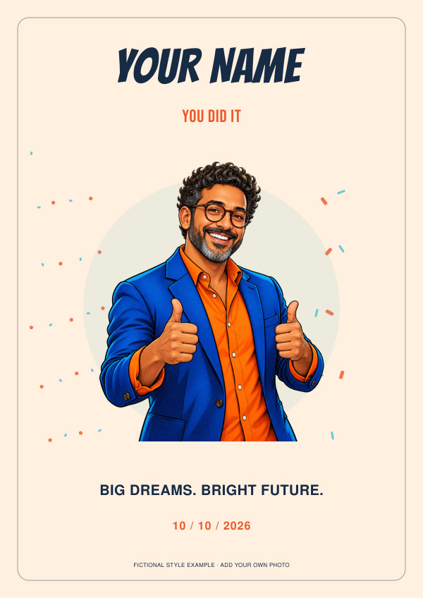 Comic Celebration Graduation — Photo character prints