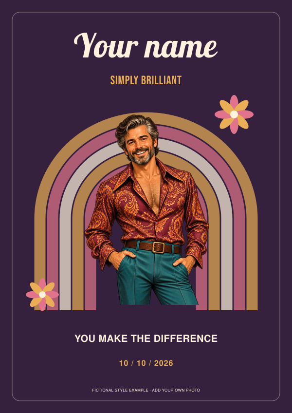 70s Disco Star Thank you — Photo character prints
