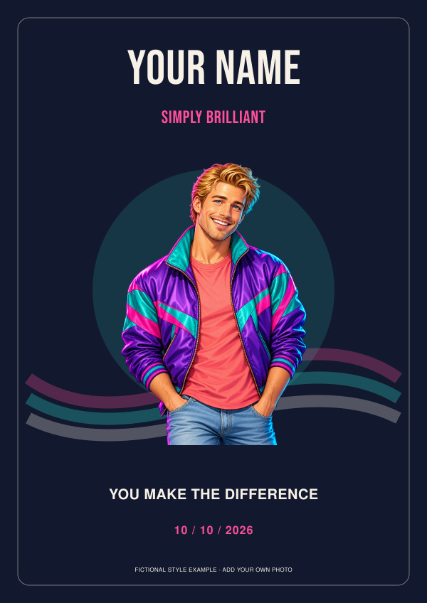 80s Neon Legend Thank you — Photo character prints