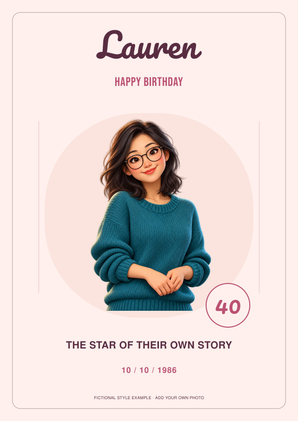 Soft Storybook Birthday — for her — Photo character prints