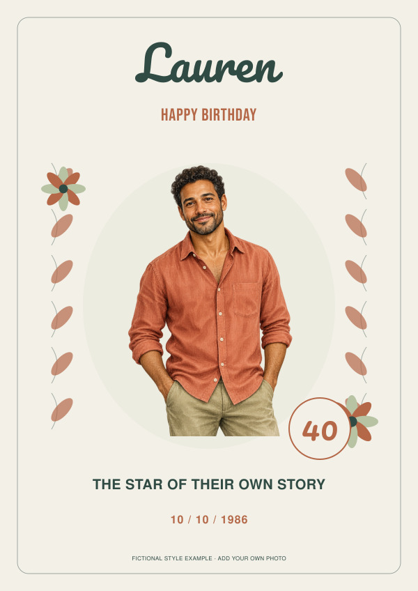 Watercolour Studio Birthday — for her — Photo character prints