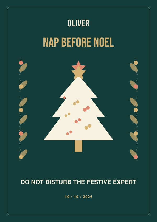 Nap Before Noel — for him — Festive fun