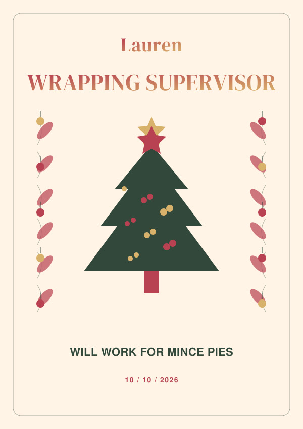 Wrapping Supervisor — for her — Festive fun