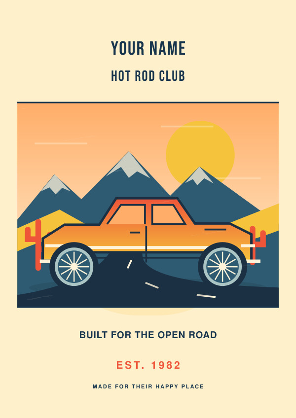Hot Rod Sunset — Vibrant illustrations