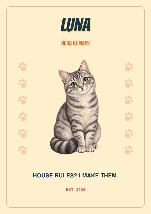 Cat Personality Print — Pet personalities