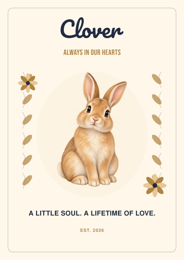 Rabbit Forever Keepsake — Pet personalities