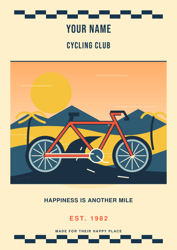 Sunset Cycling Club — Vibrant illustrations