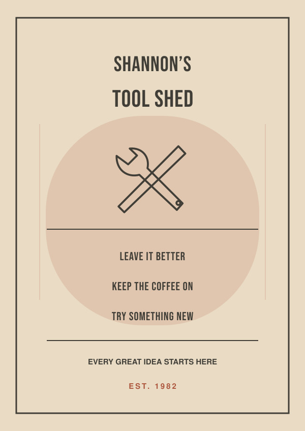 The Tool Shed — Classic lettering